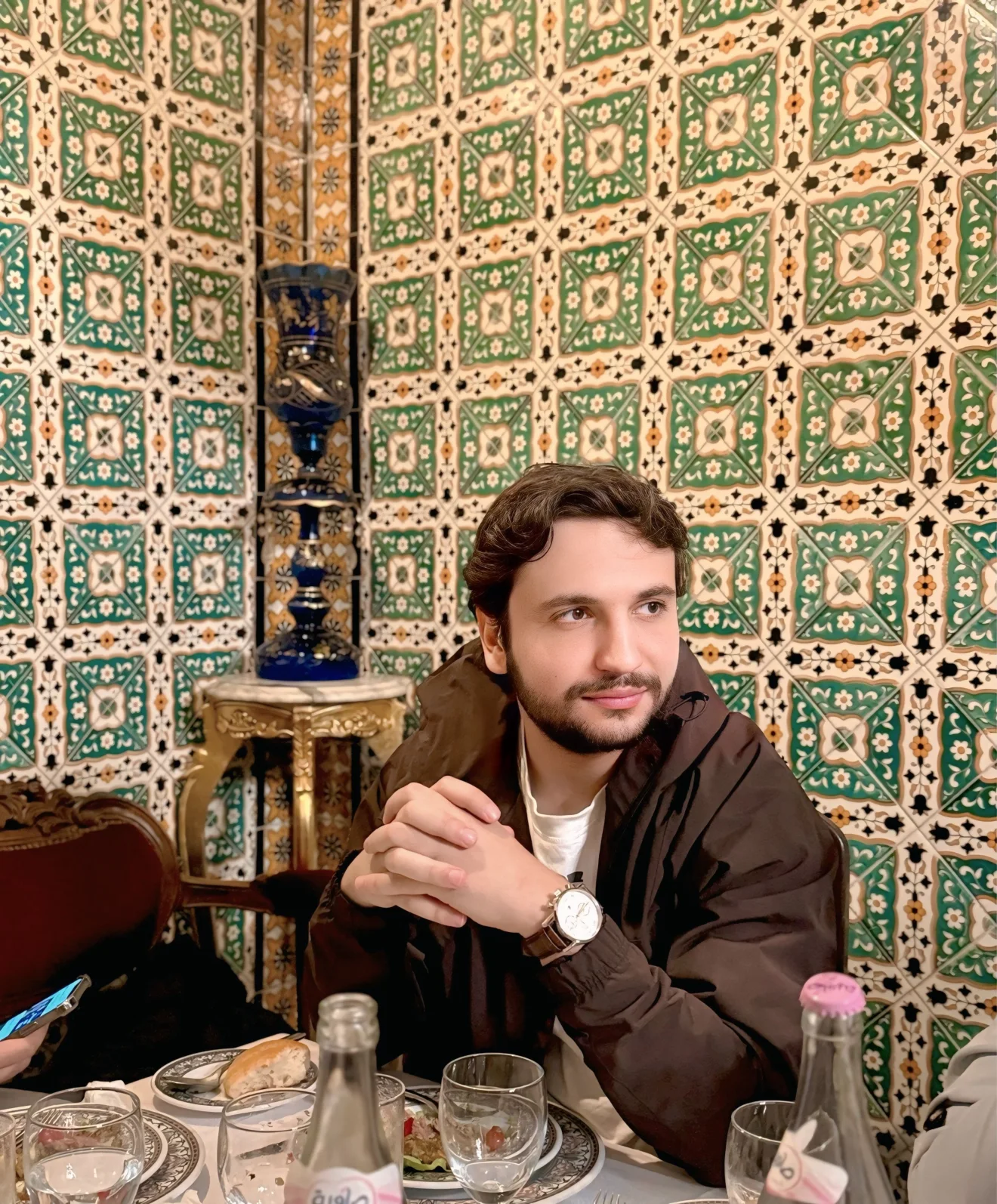 Ghazi Saoudi in a traditional Tunisian interior